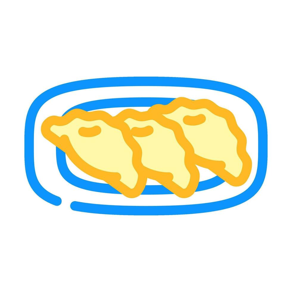 Gyoza japanisch Essen Farbe Symbol Vektor Illustration