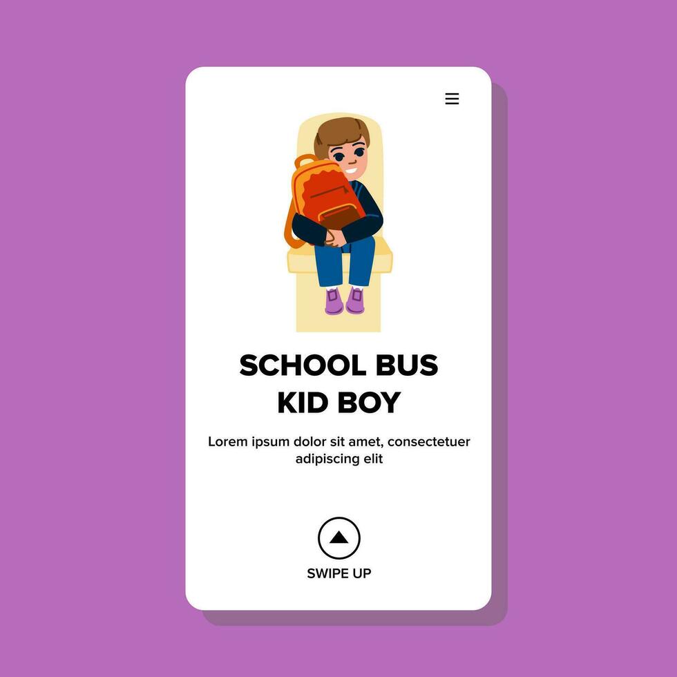 Schule Bus Kind Junge Vektor