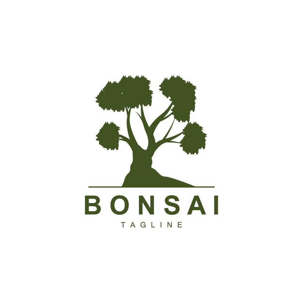 Bonsai Baum Logo. einfach minimalistisch Silhouette Design, Pflanze Vektor, Symbol Illustration Element vektor