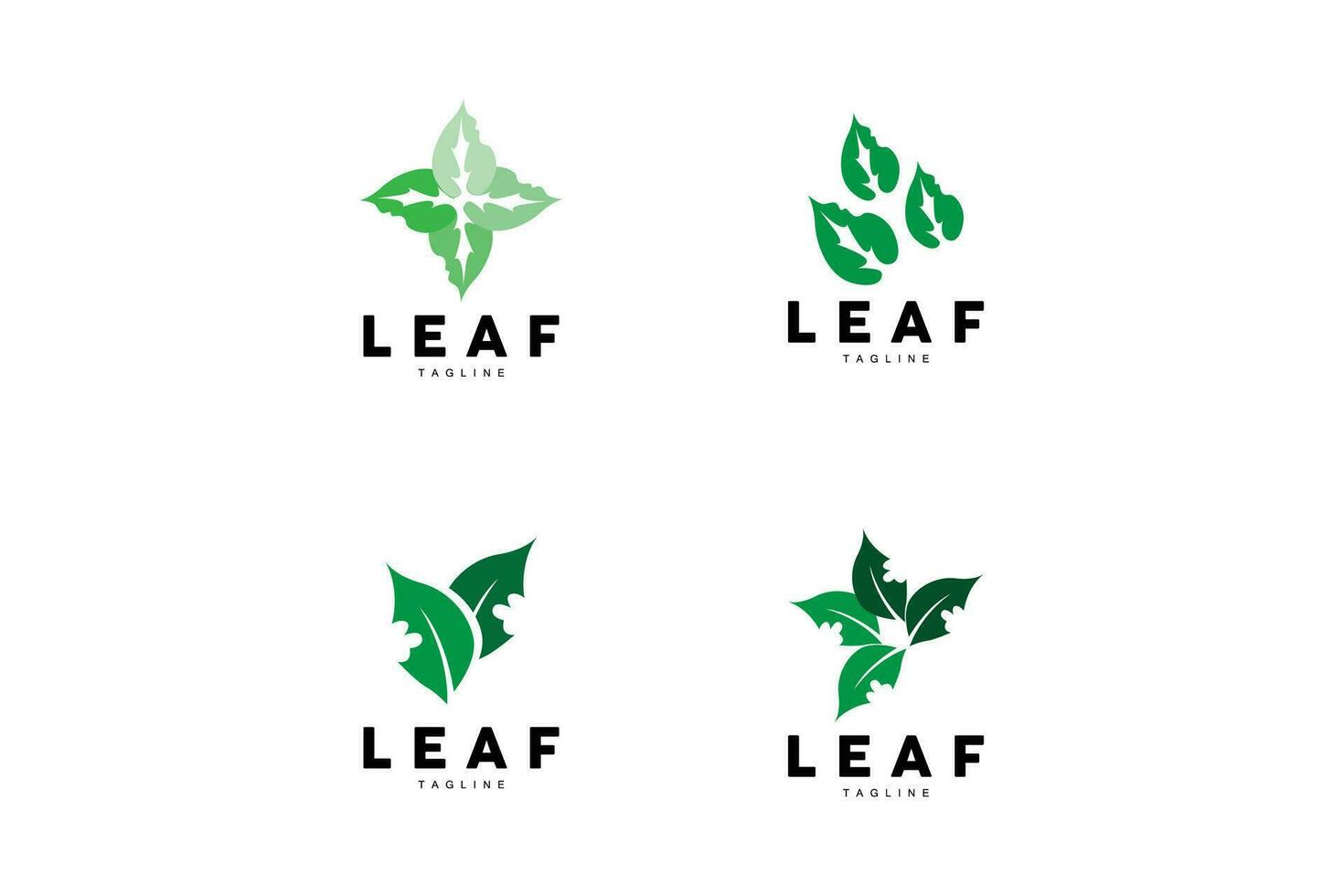 grön blad logotyp, ekologi naturlig växt vektor, natur design, illustration mall ikon vektor