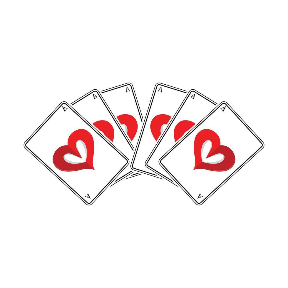 kasino poker årgång logotyp, vektor ruter, ess, hjärtan och spader, poker klubb hasardspel spel design