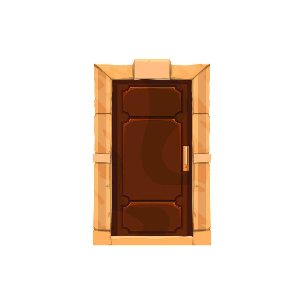 tegel dörröppning, främre dörr, tecknad serie ingång portal vektor