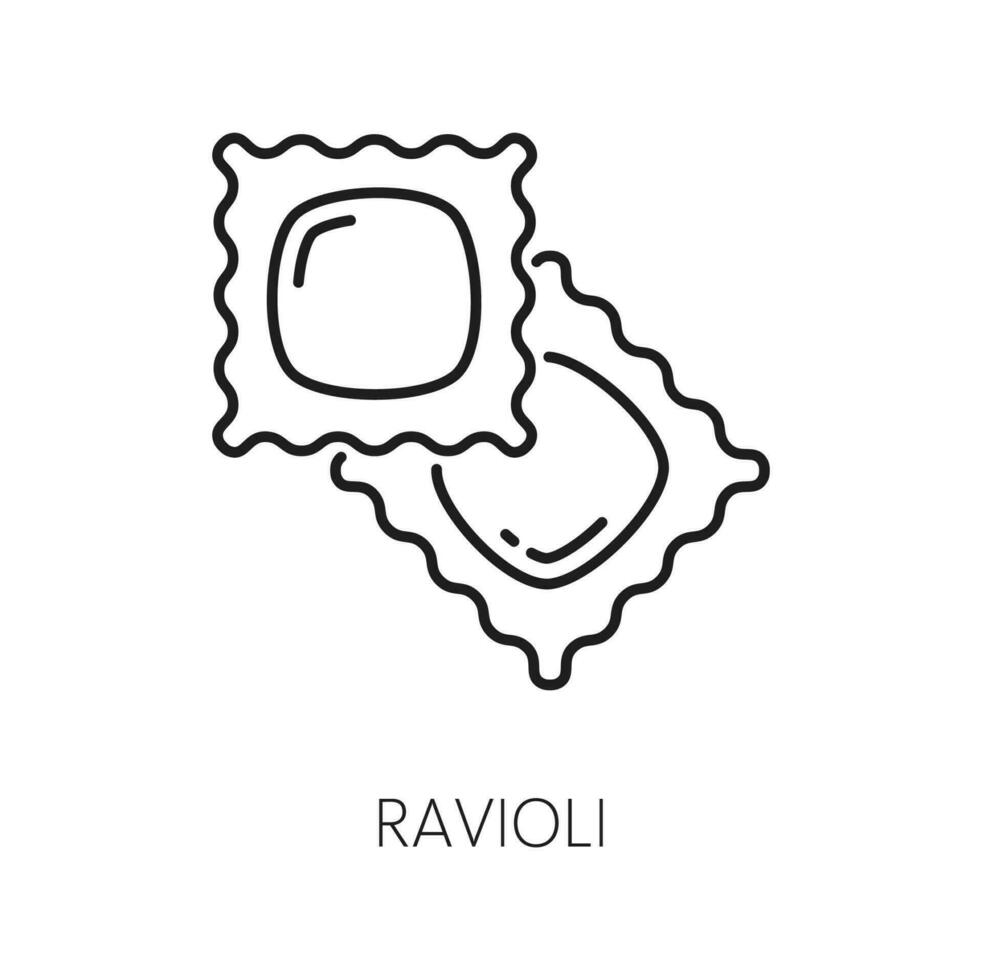 Italienisch Küche Essen isoliert Ravioli Platz Pasta vektor