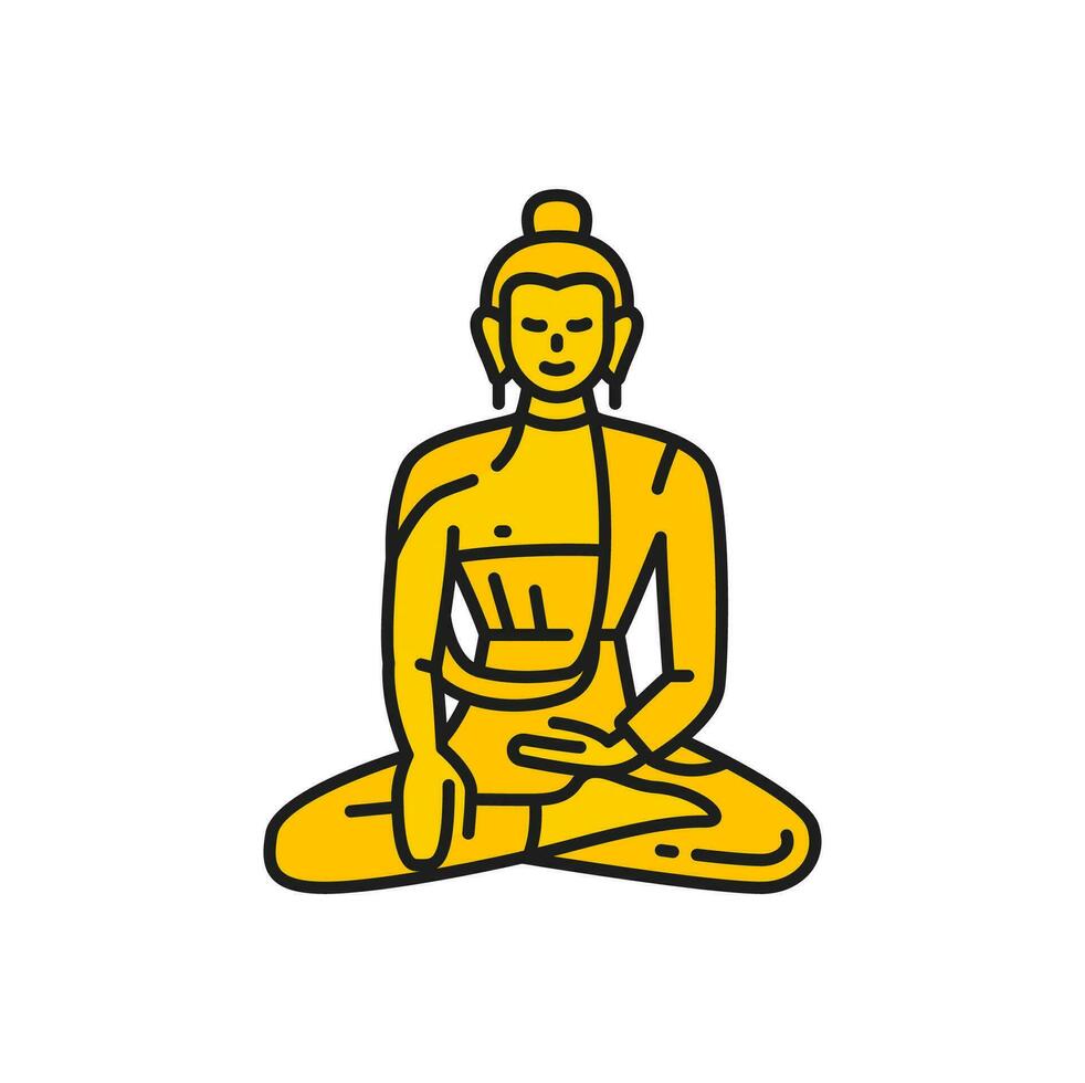 Buddha Gebet im Zen, meditieren golden Statue vektor