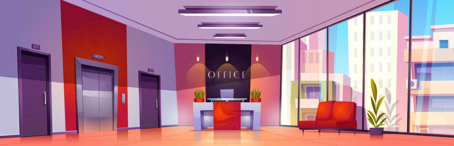 Karikatur Unternehmen Büro Innere mit Möbel vektor