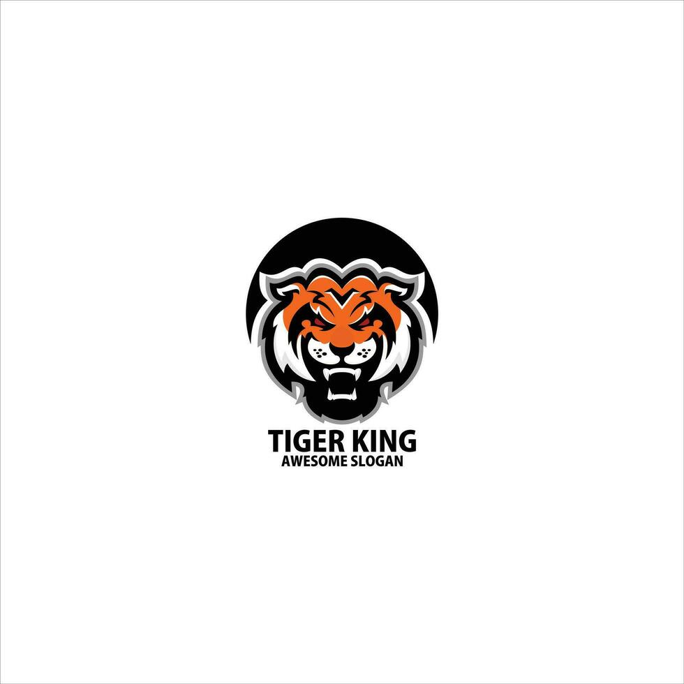 Tiger König Design Logo Spielen Esport vektor
