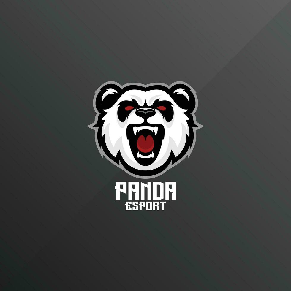 Panda Esport Logo Design Spielen Maskottchen vektor