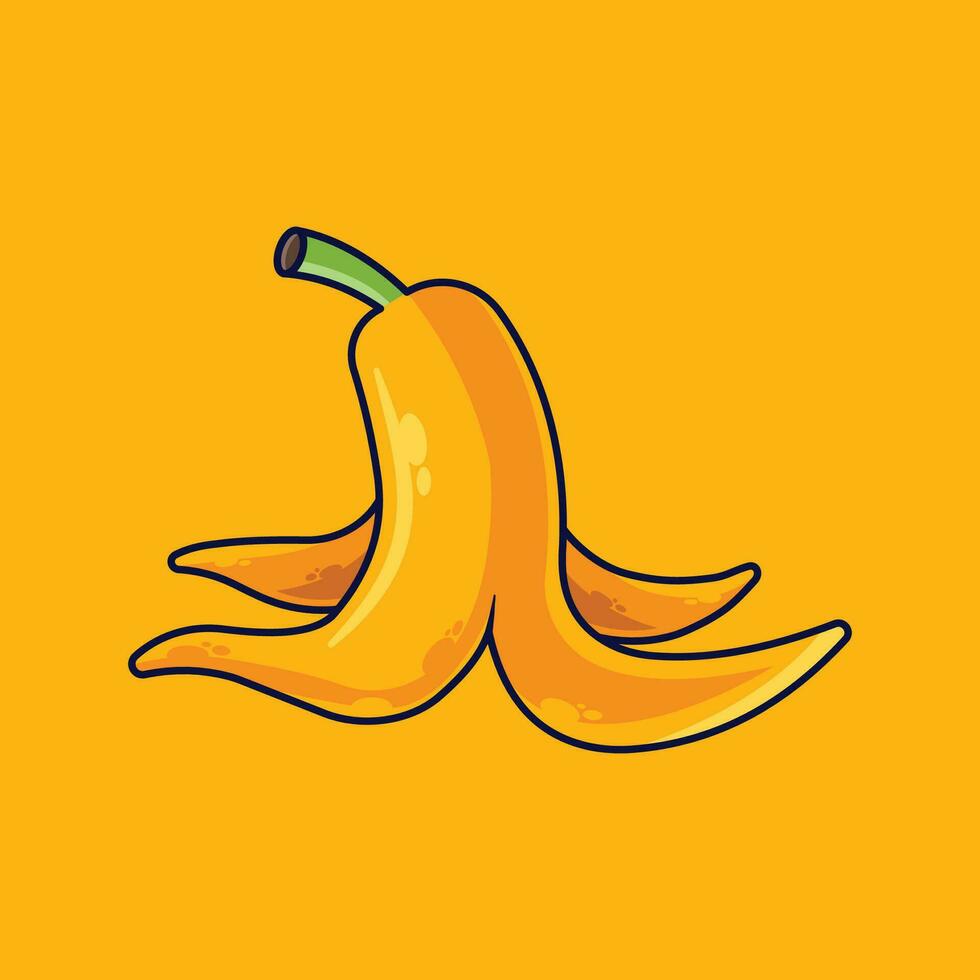 Banane Obst Karikatur Vektor Symbol Illustration. Essen Obst Symbol Konzept isoliert Prämie Vektor. eben Karikatur Stil geeignet zum Netz Landung Buchseite, Banner, Aufkleber, Hintergrund