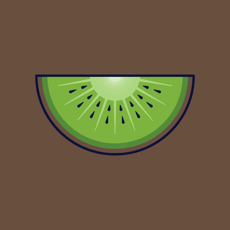 Kiwi Obst Karikatur Vektor Symbol Illustration. Essen Obst Symbol Konzept isoliert Prämie Vektor. eben Karikatur Stil geeignet zum Netz Landung Buchseite, Banner, Aufkleber, Hintergrund