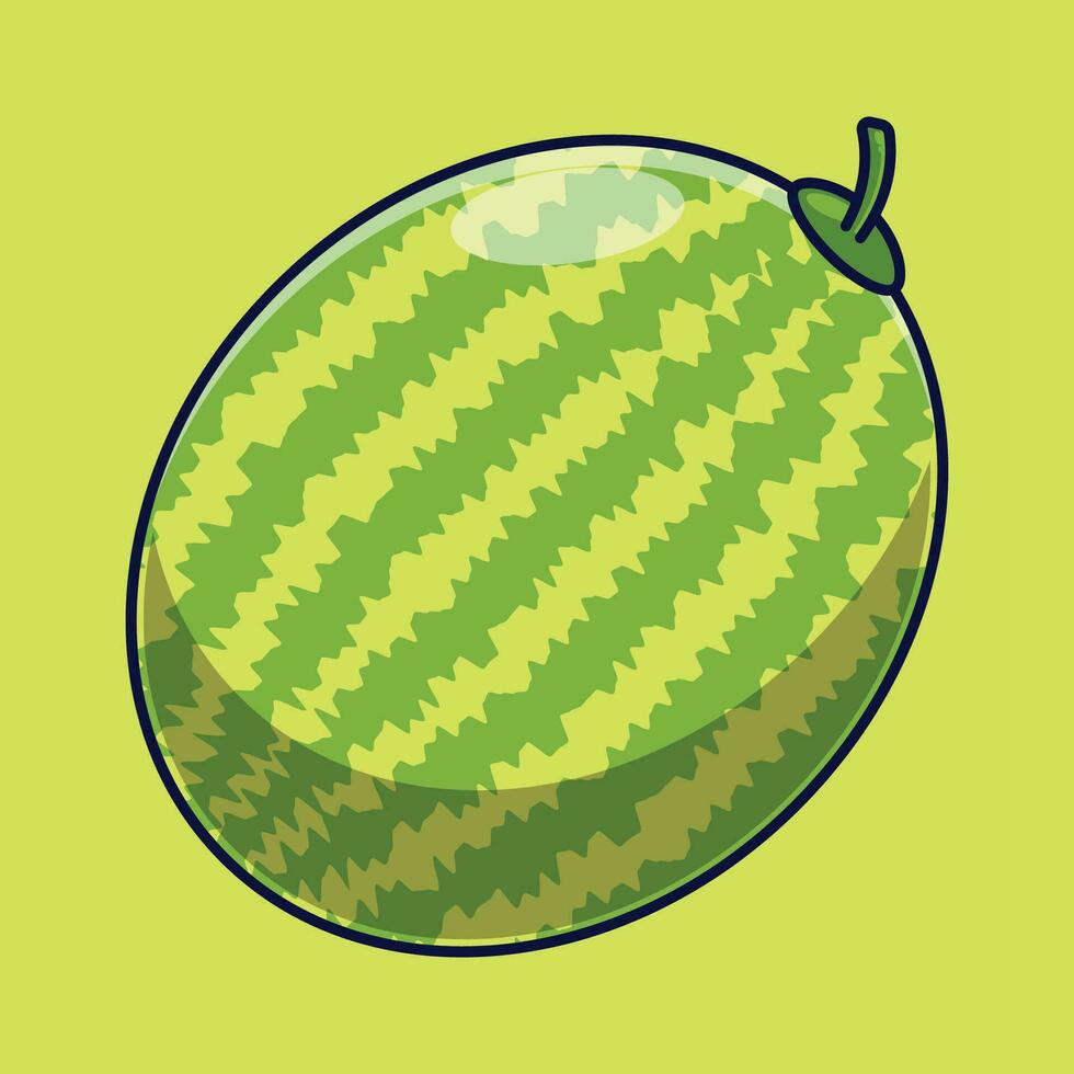 Gelb Wassermelone Obst Karikatur Vektor Symbol Illustration. Essen Obst Symbol Konzept isoliert Prämie Vektor. eben Karikatur Stil geeignet zum Netz Landung Buchseite, Banner, Aufkleber, Hintergrund
