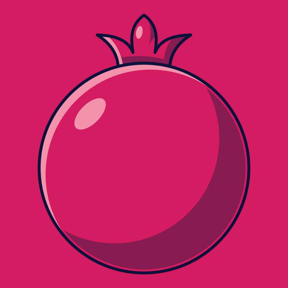 Granatapfel Obst Karikatur Vektor Symbol Illustration. Essen Obst Symbol Konzept isoliert Prämie Vektor. eben Karikatur Stil geeignet zum Netz Landung Buchseite, Banner, Aufkleber, Hintergrund