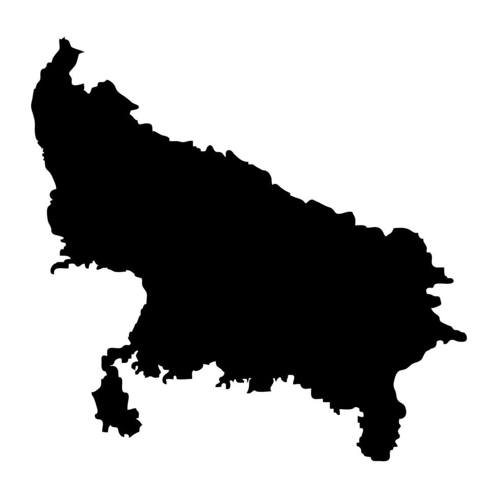 uttar Pradesh Zustand Karte, administrative Aufteilung von Indien. Vektor Illustration.