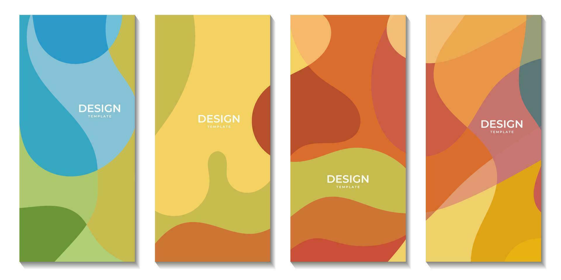uppsättning av broschyrer. abstrakt konst färgrik organisk bakgrund vektor