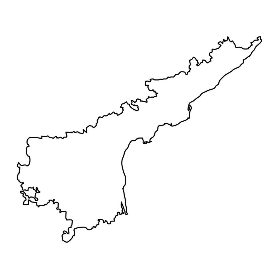 andhra Pradesh Zustand Karte, administrative Aufteilung von Indien. Vektor Illustration.