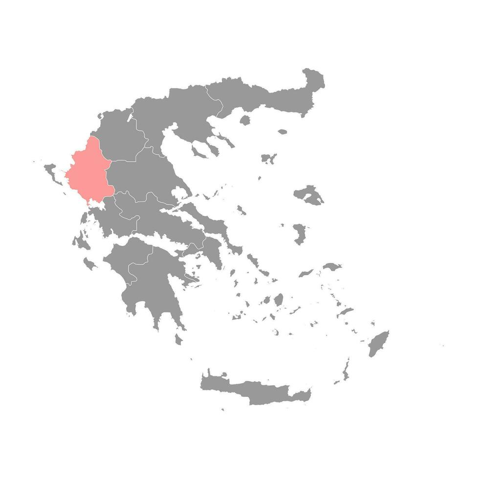 Epirus Region Karte, administrative Region von Griechenland. Vektor Illustration.