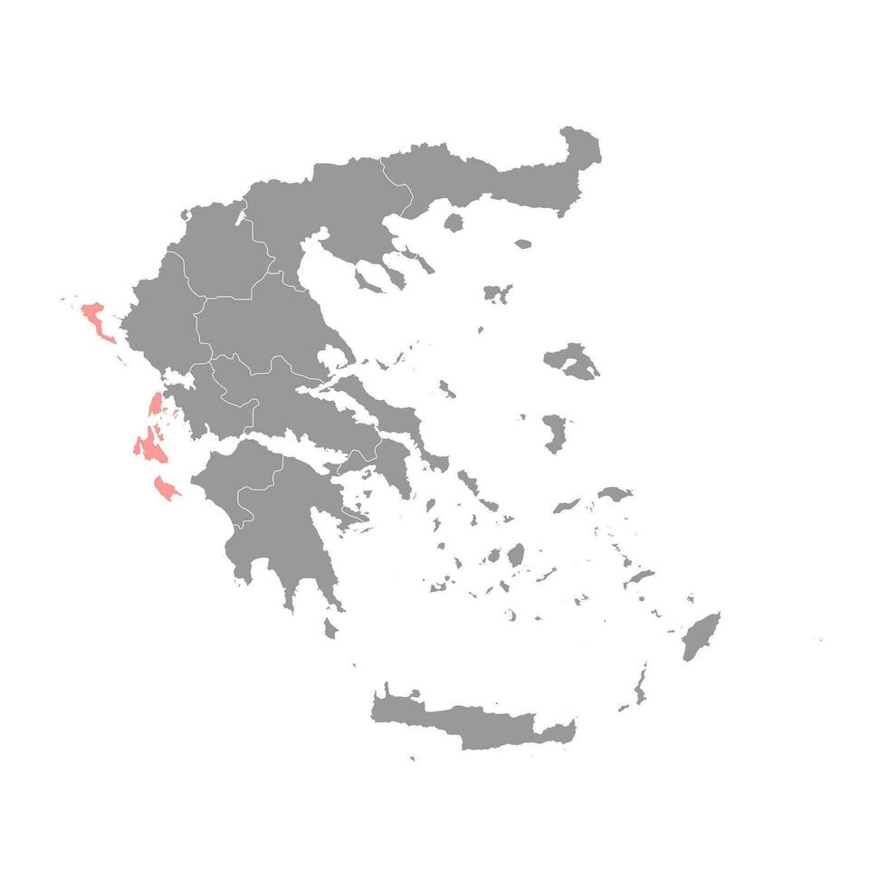 ionisch Inseln Region Karte, administrative Region von Griechenland. Vektor Illustration.