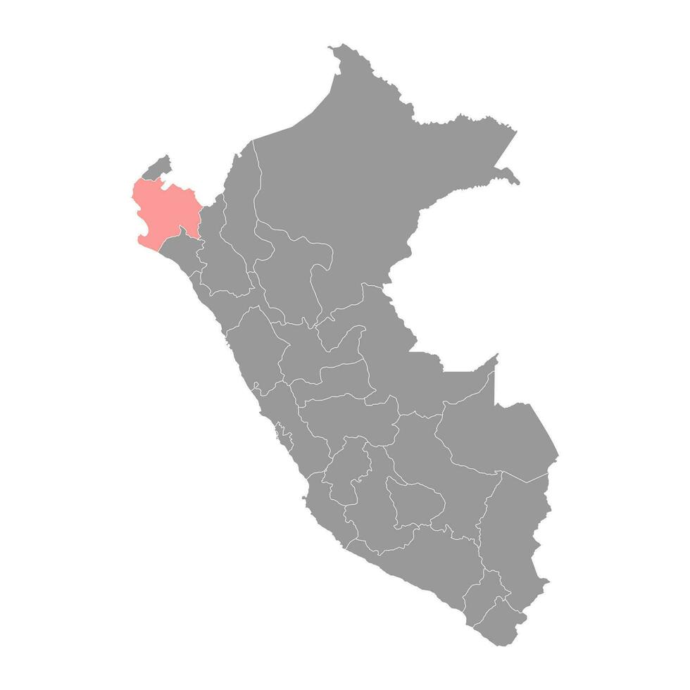 Piura Karte, Region im Peru. Vektor Illustration.