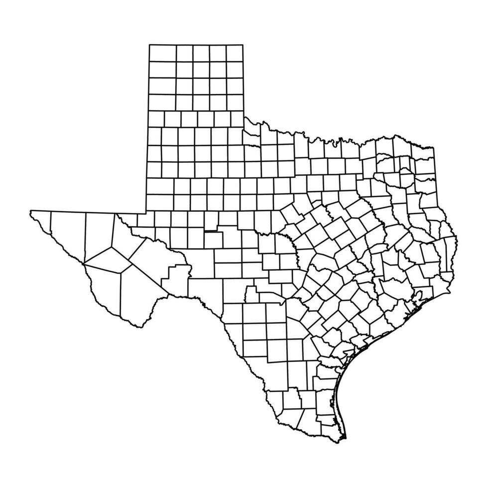 texas stat Karta med län. vektor illustration.