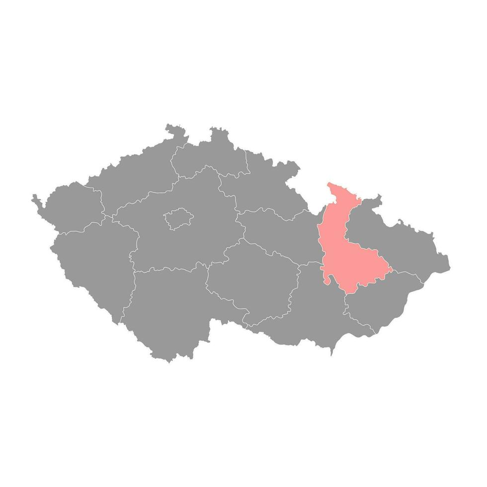 Olmütz Region administrative Einheit von das Tschechisch Republik. Vektor Illustration.