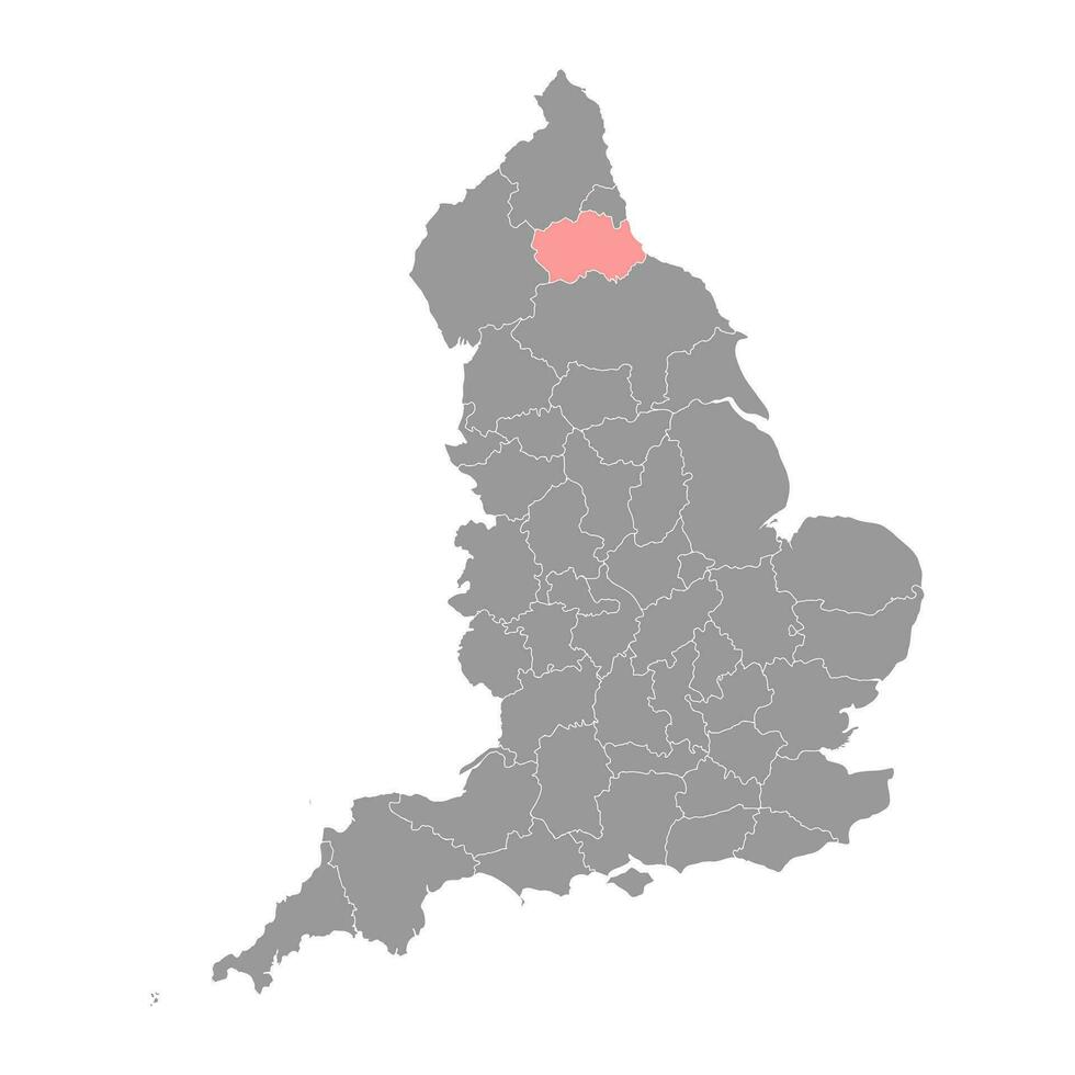 Bezirk Durham Karte, administrative Bezirk von England. Vektor Illustration.