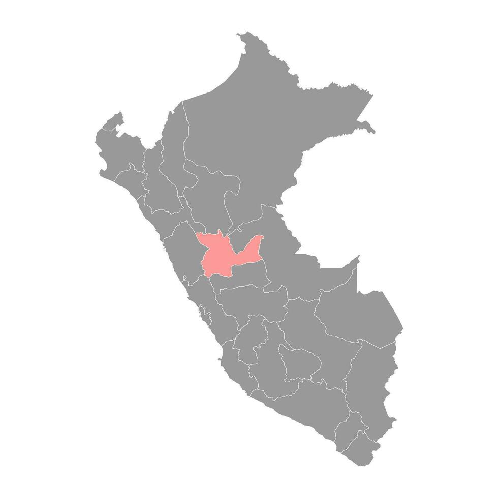 huanuco Karte, Region im Peru. Vektor Illustration.