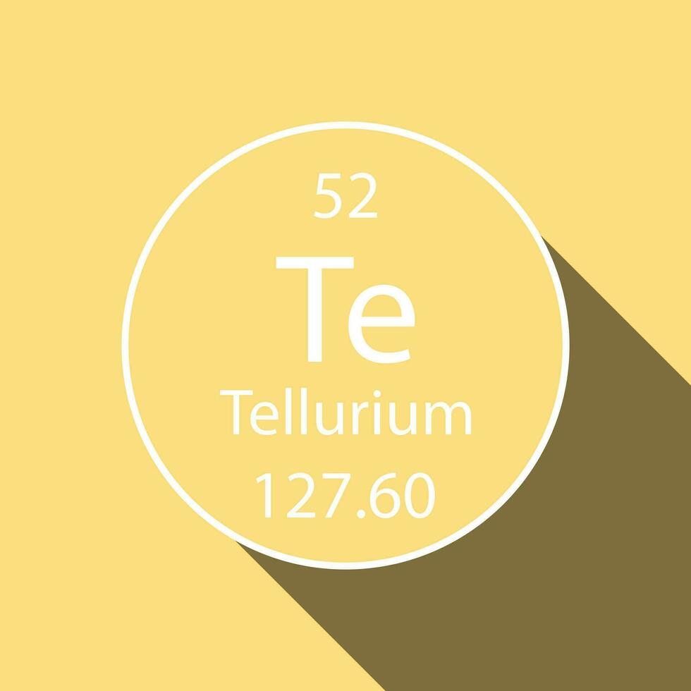 Tellur Symbol mit lange Schatten Design. chemisch Element von das periodisch Tisch. Vektor Illustration.