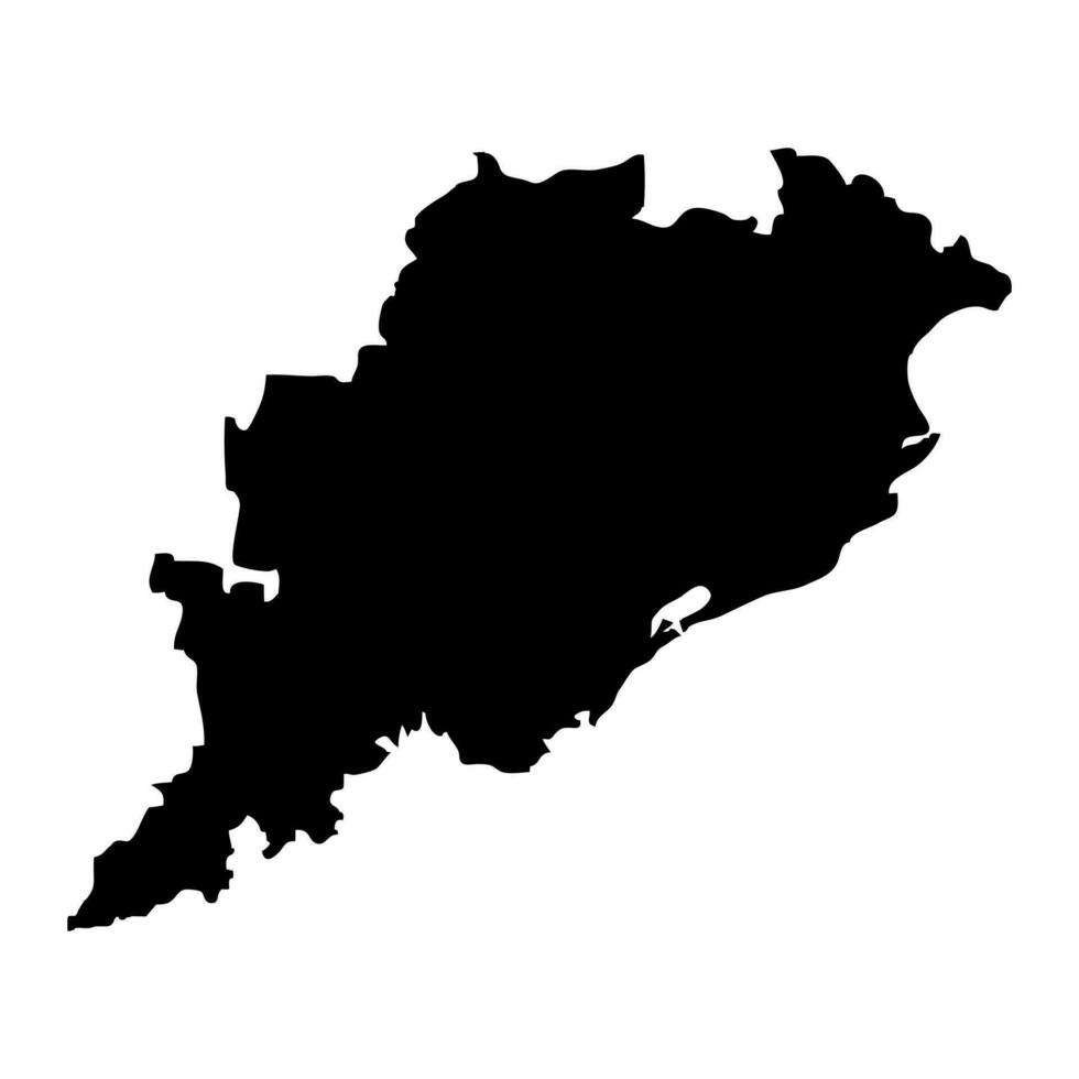 odisha stat Karta, administrativ division av Indien. vektor illustration.