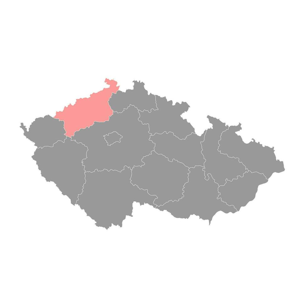 usti nad labem Region oder geil Region administrative Einheit von das Tschechisch Republik. Vektor Illustration.