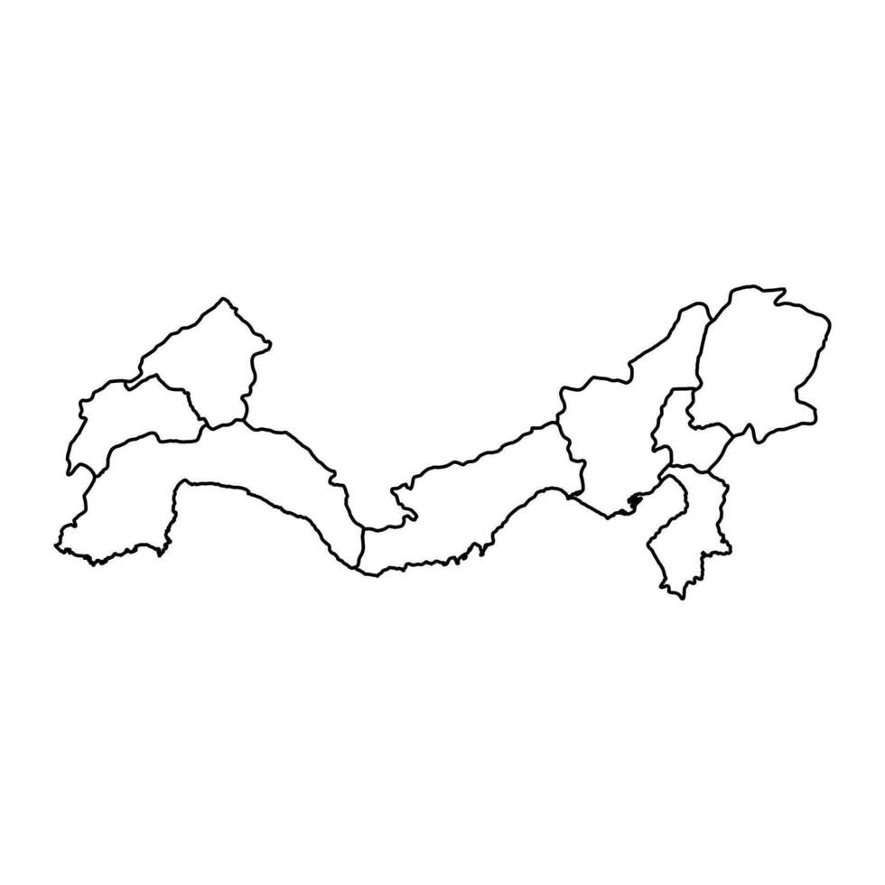 medelhavs område Karta, administrativ uppdelningar av Kalkon. vektor illustration.