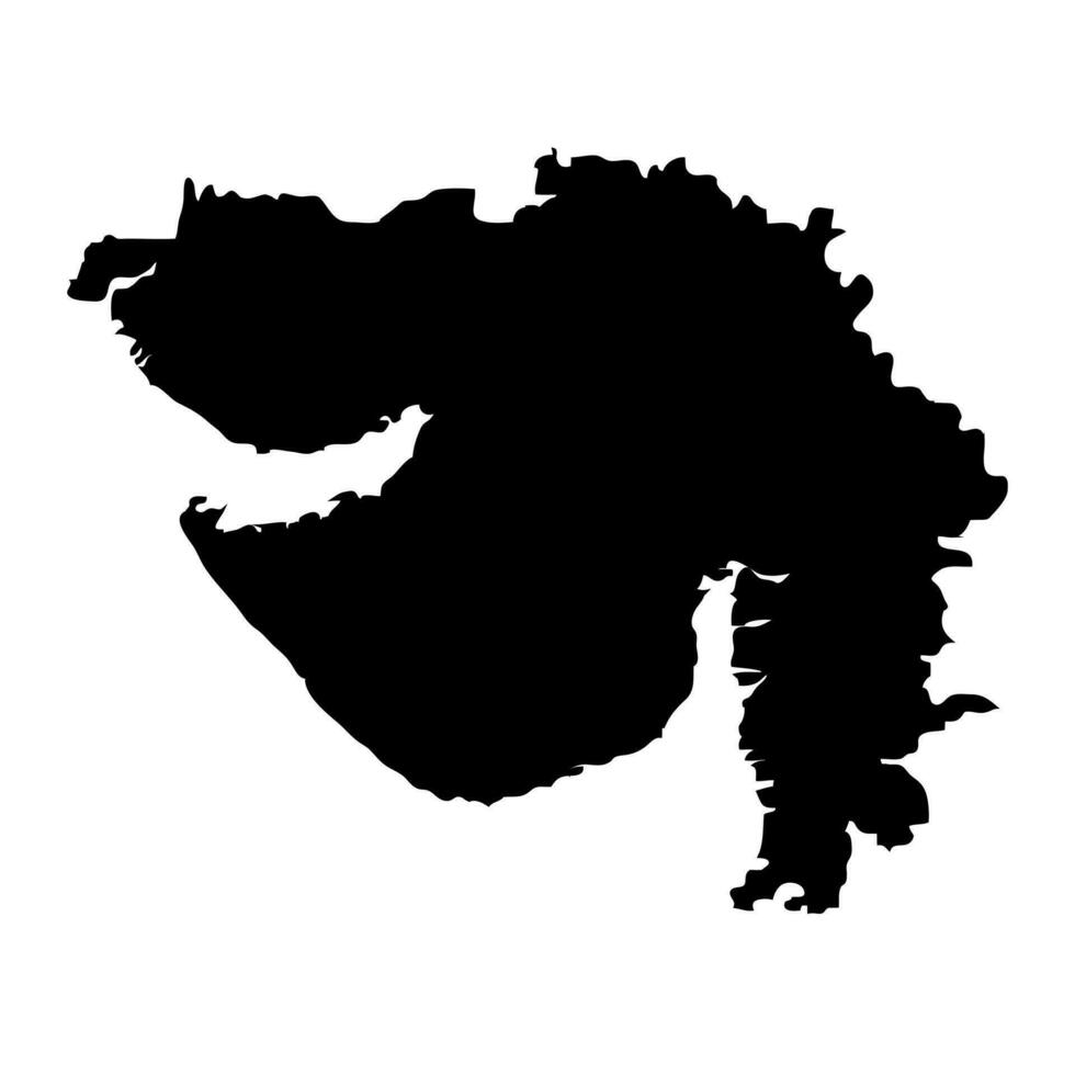 gujarat stat Karta, administrativ division av Indien. vektor illustration.