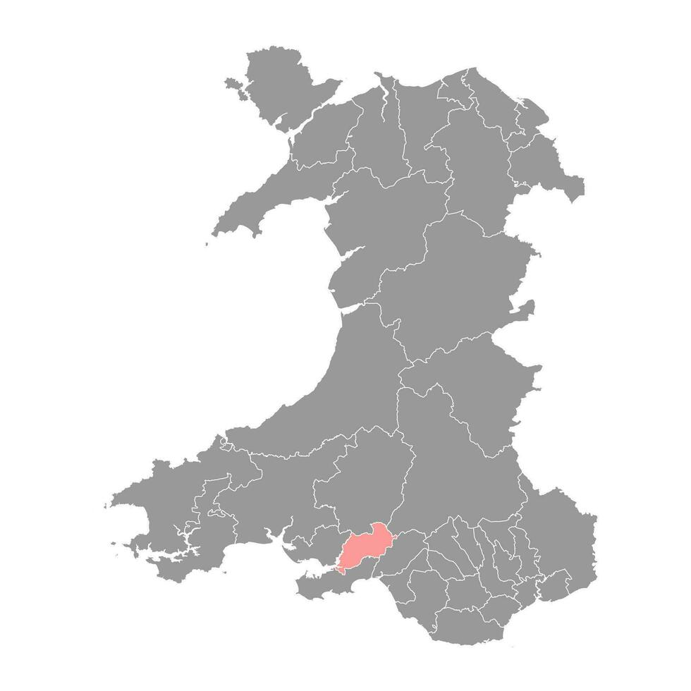 lliw dal Karta, distrikt av Wales. vektor illustration.