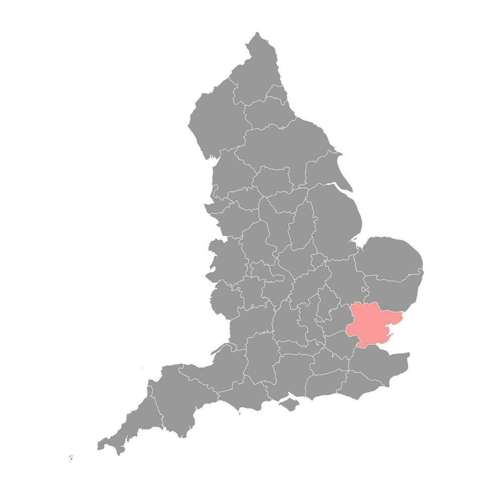 essex Karte, zeremoniell Bezirk von England. Vektor Illustration.