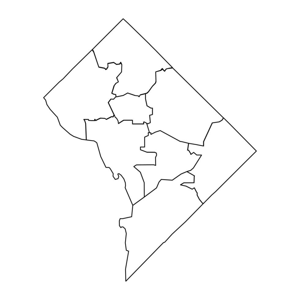 Washington dc Karte mit Nachbarschaften. Vektor Illustration.