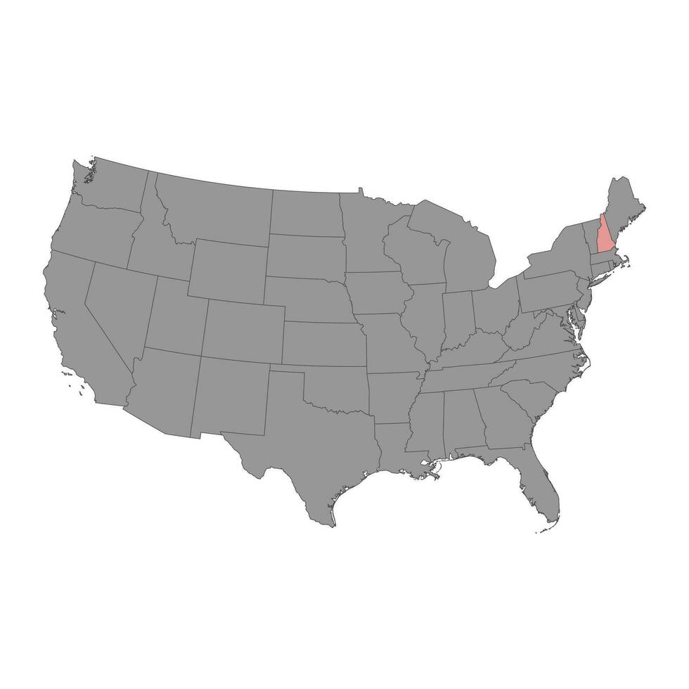 Karte des Bundesstaates New Hampshire. Vektor-Illustration. vektor
