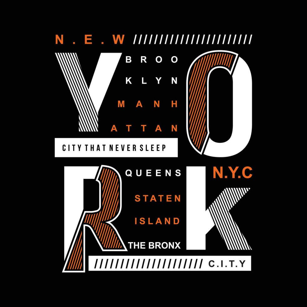 ny york stad text typografi vektor, abstrakt grafisk, illustration, för skriva ut t skjorta vektor