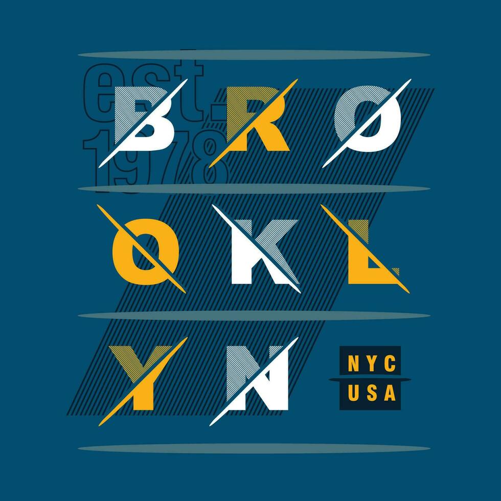brooklyn typografi grafisk design, för t skjorta grafik, vektor illustration
