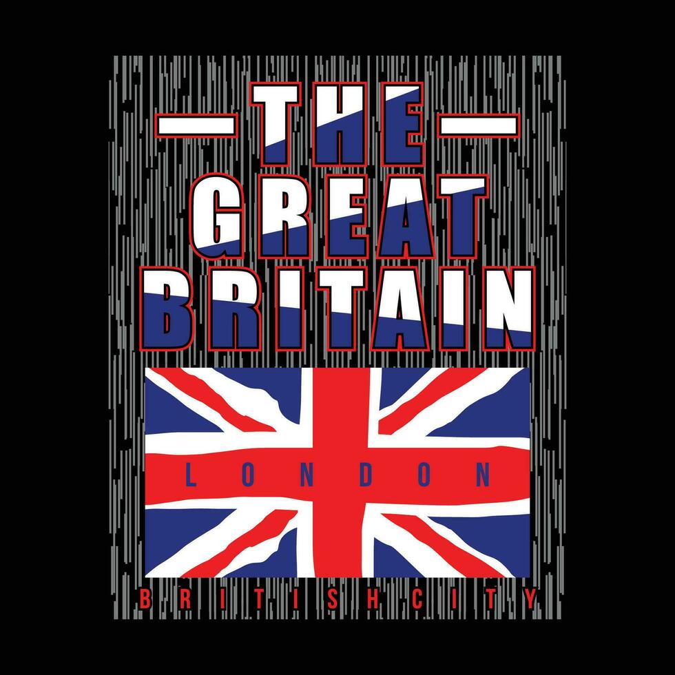 das großartig Großbritannien Beschriftung Grafik Vektor Illustration im Jahrgang Stil zum t Hemd