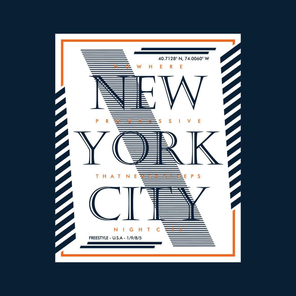 ny york platt grafisk typografi, t skjorta vektor, design mode, illustration, Bra för tillfällig stil vektor