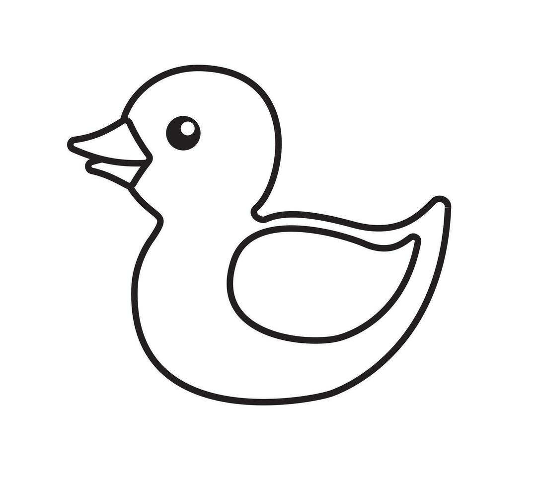 Vektor eben Gliederung Bad Ente auf Weiß Hintergrund