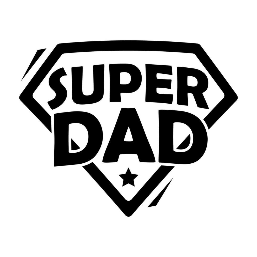 Super Papa. Vaters Tag Superheld Emblem, Vektor Design