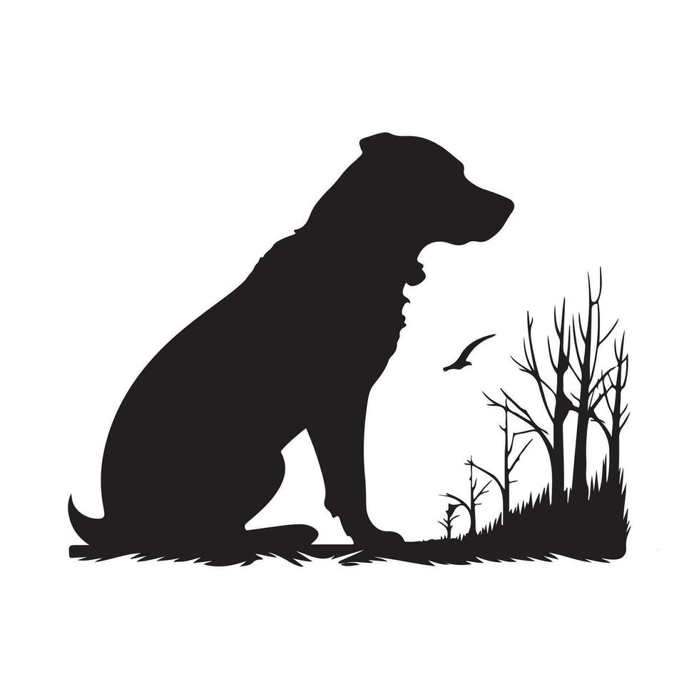 Wolf schwarz Silhouette mit Vektor Illustration