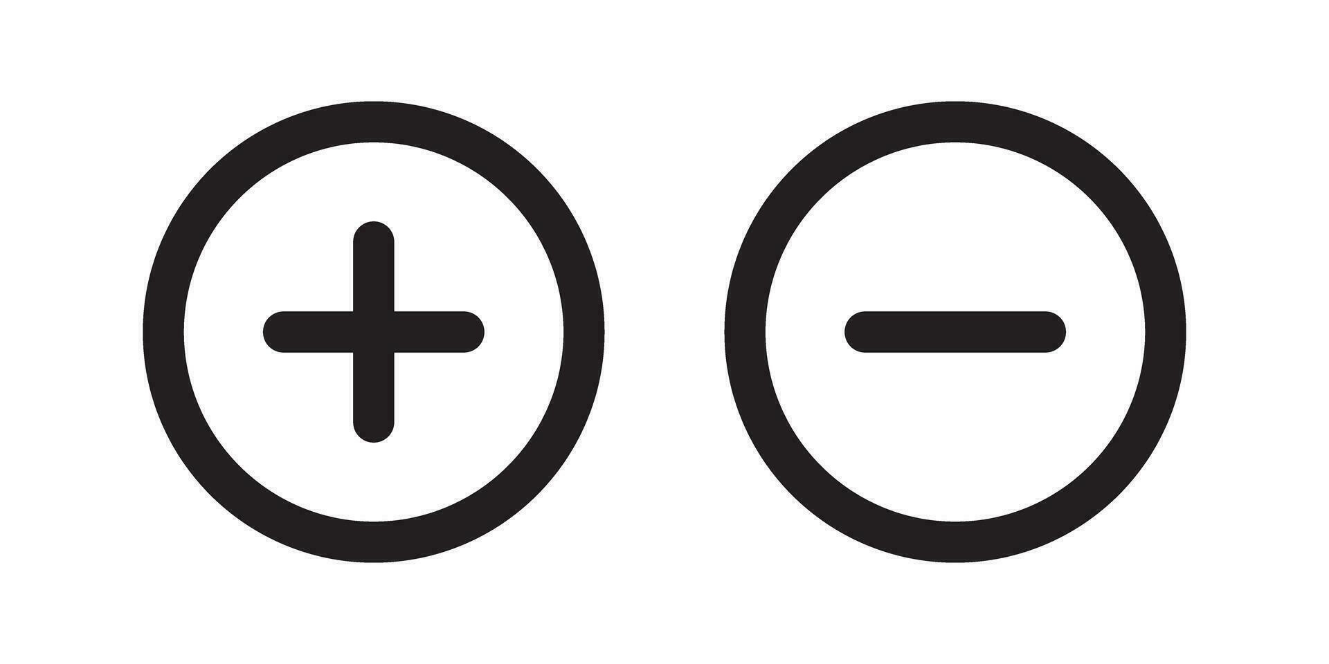 hinzufügen Minus kreisförmig Tasten Symbol Symbol Vektor Illustration