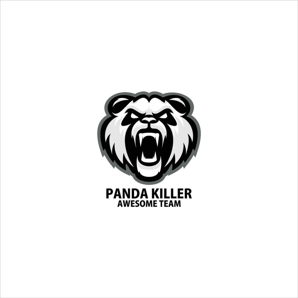 panda mördare logotyp design gaming esport vektor