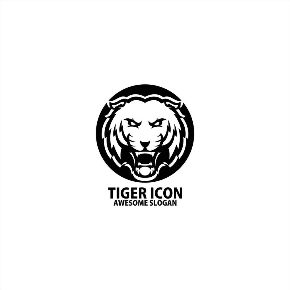 tiger huvud logotyp design ikon symbol vektor