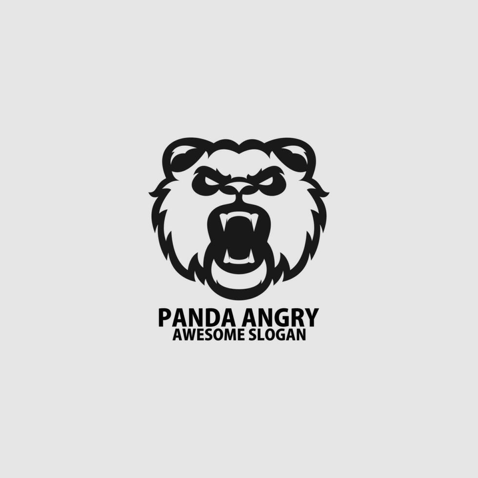 panda arg logotyp gaming maskot design vektor