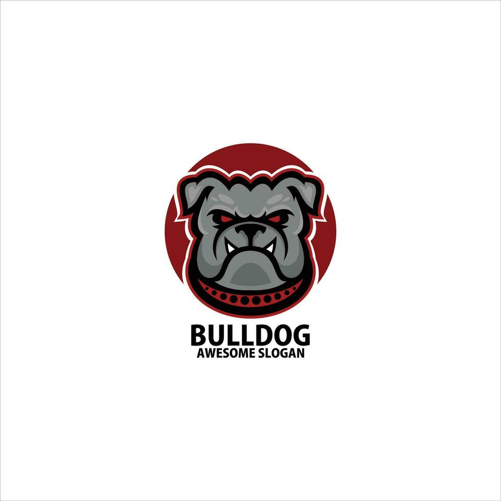 Bulldogge Kopf Logo Spielen Esport Design vektor