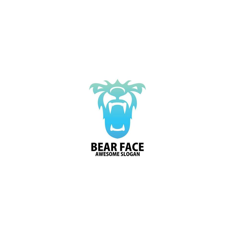 Björn ansikte logotyp design lutning Färg vektor