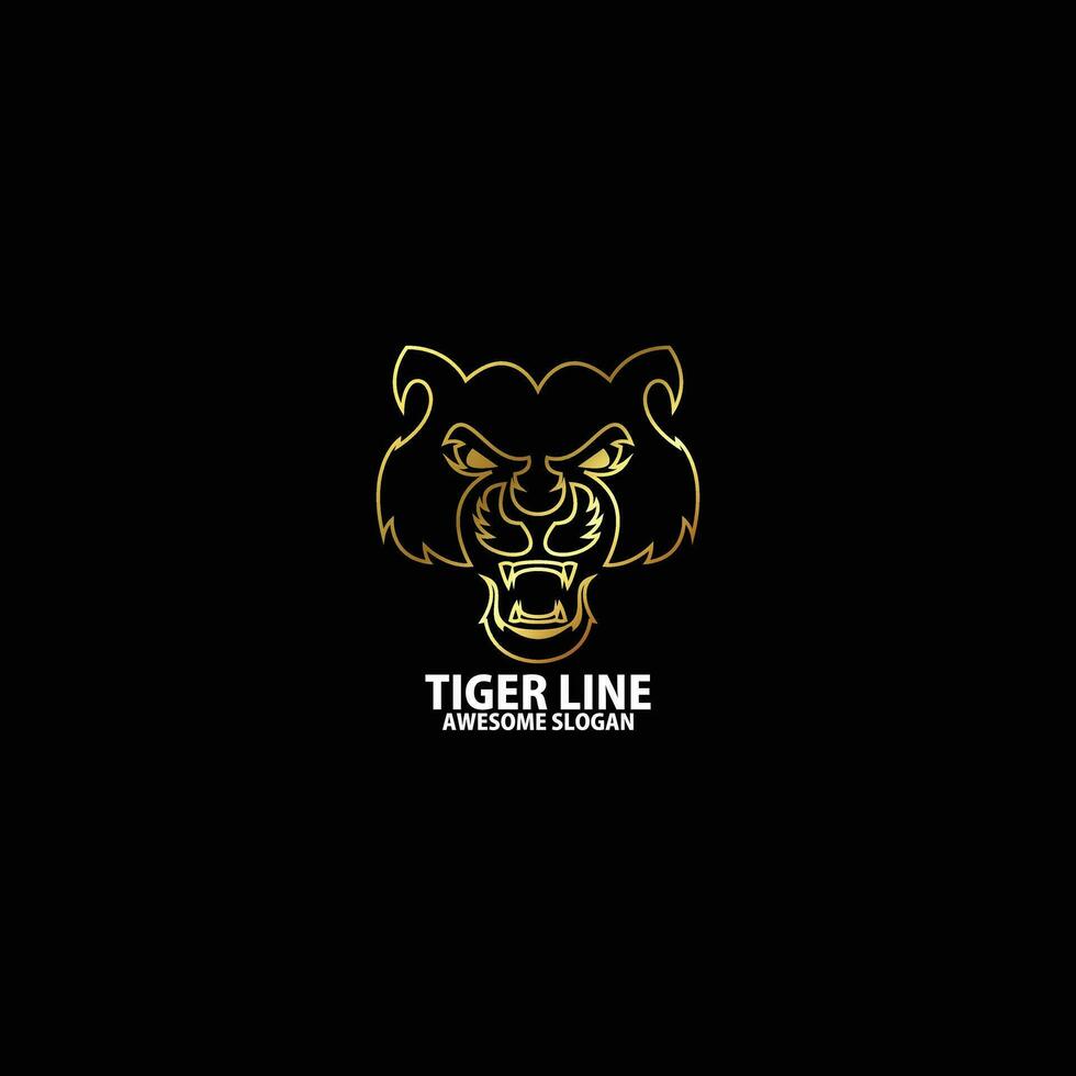 Tiger Linie mit Luxus Logo Design Linie Kunst vektor