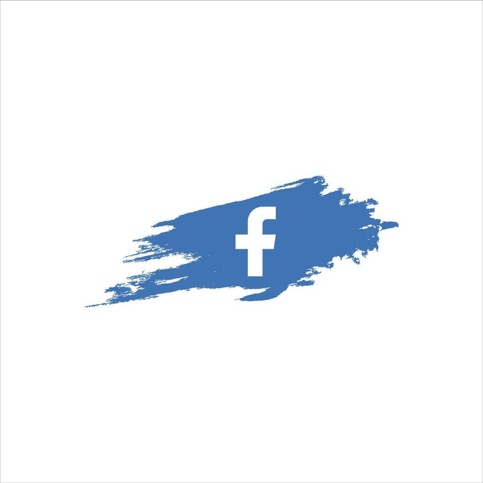 Facebook social media logotyp ikon med vattenfärg borsta, Facebook bakgrund vektor