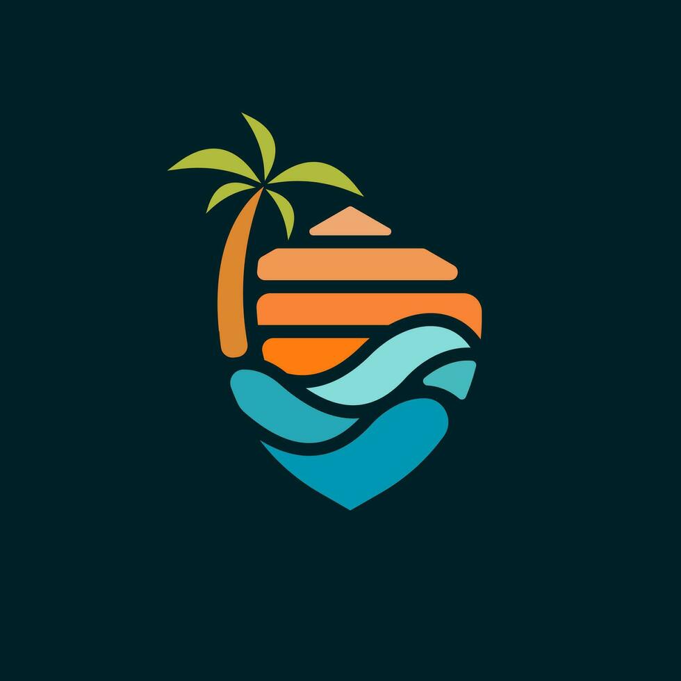modern tropisch Strand Logo Illustration Design zum Ihre Geschäft vektor